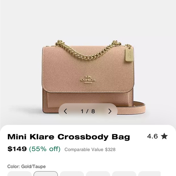 Coach mini Klare Leather Crossbody Bag - Picture 4 of 6